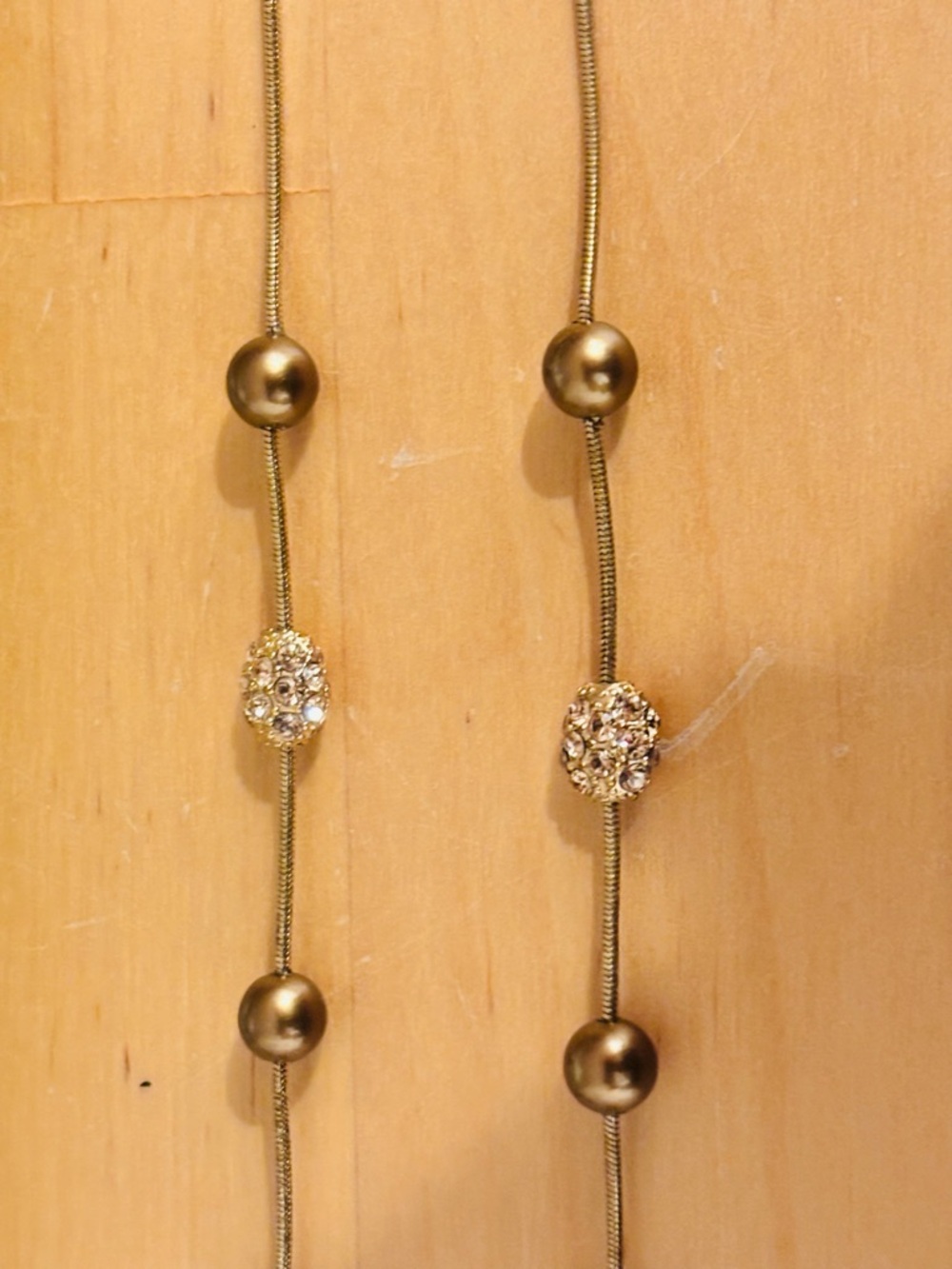 Monet Gold Tone Necklace with Faux Diamonds